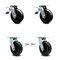 Service Caster 6 Inch Polyolefin Caster Set with Ball Bearings 2 Brakes 2 Swivel Locks SCC SCC-TTL30S620-POB-2-BSL-2 - alternate 1